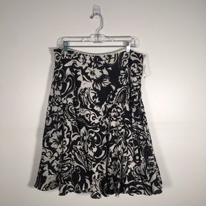 Lauren Ralph Lauren Black and White A-Line Skirt
